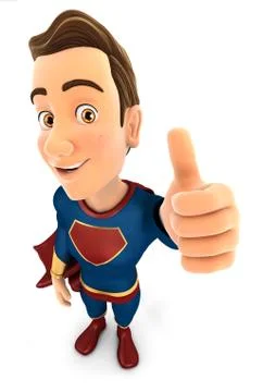 3d superhero positive pose with thumb up イラスト素材