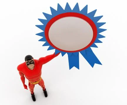 3d superhero presenting ribbon  concept Stock Illustration