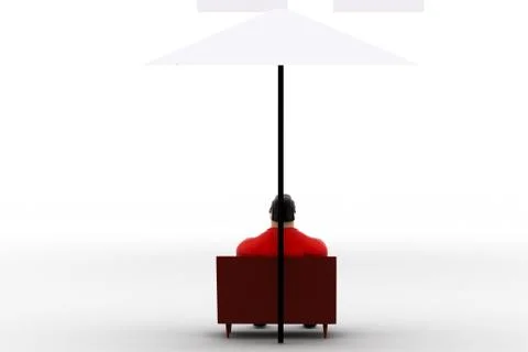 3d superhero relax concept Stock Illustration