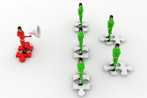 3d superhero speaking in speaker concept Stock Illustration