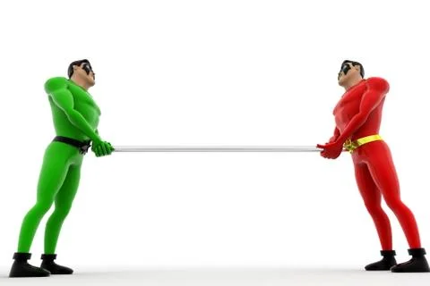 3d superhero stretch rope concept Stock Illustration