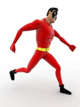 3d superhero in walking pose concept イラスト素材