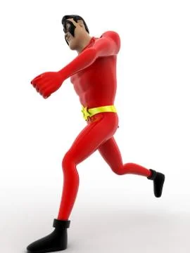 3d superhero in walking pose concept イラスト素材