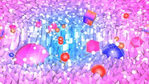 3d surface as 3d low poly abstract geometric background with modern gradient Illustrazione stock