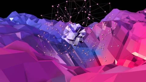 3d surface as 3d low poly abstract geometric background with modern gradient Illustrazione stock