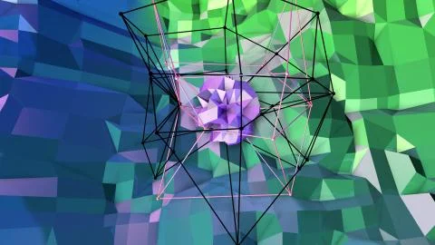 3d surface as 3d low poly abstract geometric background with modern gradient Stock Illustration