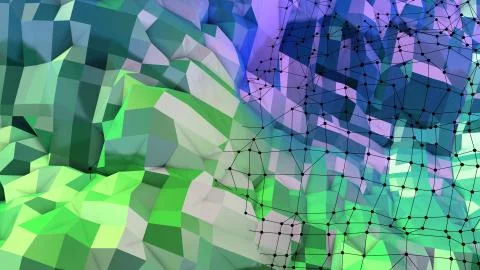 3d surface as 3d low poly abstract geometric background with modern gradient Illustrazione stock