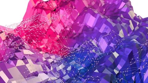 3d surface as 3d low poly abstract geometric background with modern gradient Ilustración de archivo