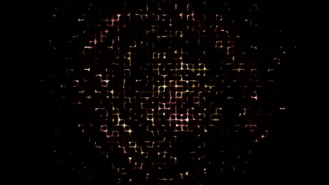 3d surface abstract background. gold color grid format , 3d illustration rend Stock Footage 280169235