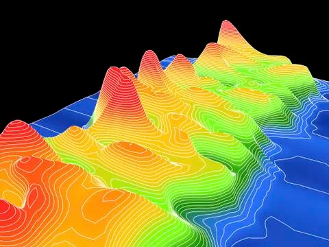 3d surface graph, computer artwork Stock Illustration