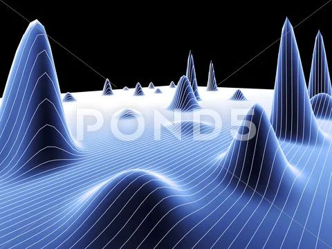 3d surface graph Stock Illustration