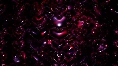 3d surface heart shape abstract background. red colors, 3d illustration rende Stock Footage 280831604