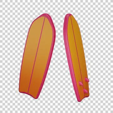 3d surfer board object with transparent background Stock Illustration
