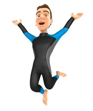 3d surfer is jumping Stock Illustration