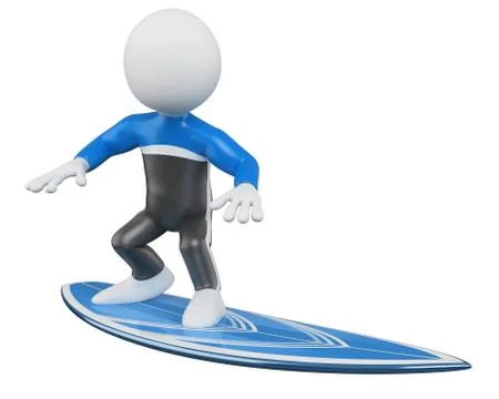 3d surfer - surfing Stock Illustration