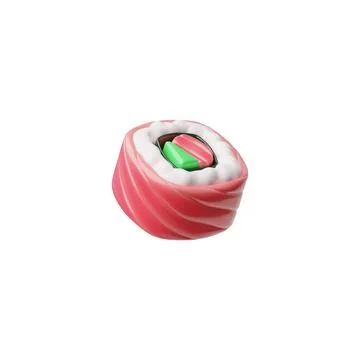 3D sushi roll icon vector illustration Ilustración de archivo