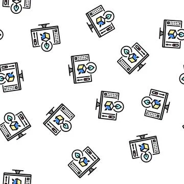 3d in sustainable design vector seamless pattern 스톡 일러스트