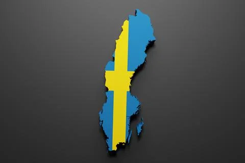 3d Sweden map and flag Stock Illustration
