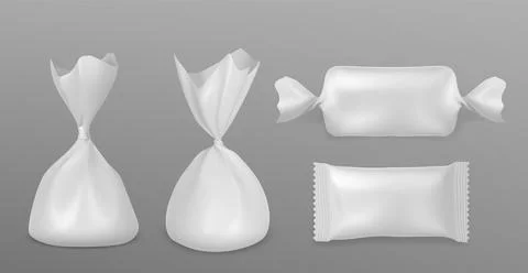 3d sweet chocolate candy plastic wrapper mockup Stock Illustration