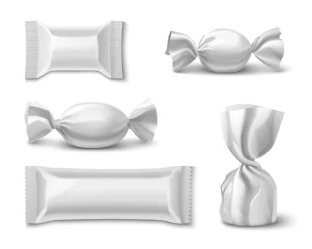 3d sweet chocolate candy wrapper package mockup Stock Illustration