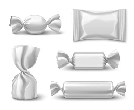 3d sweet chocolate candy wrapper package mockup Stock Illustration
