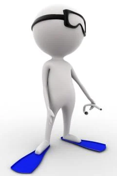 3d swimming man concept Stock Illustration