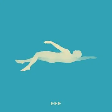 3D Swimming Man. Vector Image of a Swimmer. Sport Symbol. Stock Illustration