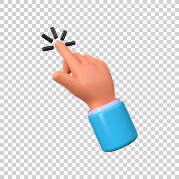 3d symbol click cursor Stock Illustration