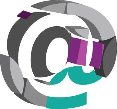 3d AT symbol Stock Illustration