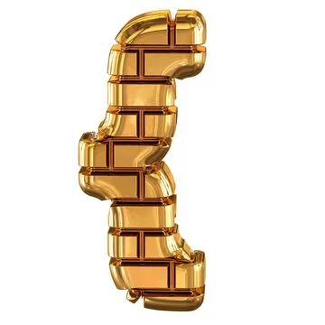 The 3d symbol made of gold bricks Stock-Illustration