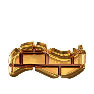The 3d symbol made of gold bricks Stock Illustration