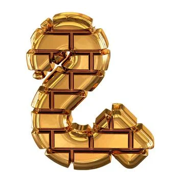 The 3d symbol made of gold bricks Illustrazione stock