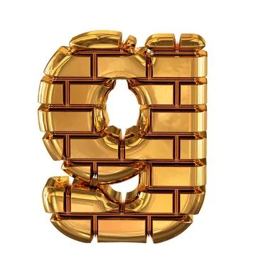 The 3d symbol made of gold bricks. letter g Illustrazione stock