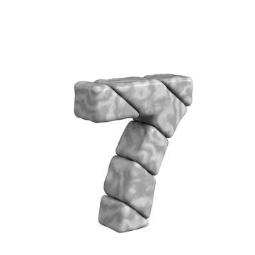 3d symbol made of marble. number 7 Illustrazione stock