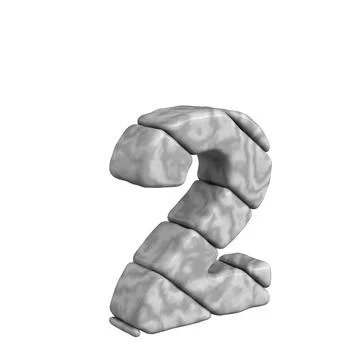 3d symbol made of marble. number 2 Stock Illustration