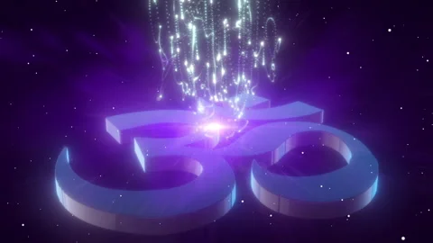 3D Symbol Om with particle effects Stock Footage 291168870