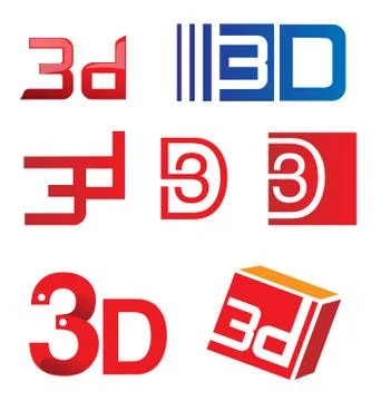3d symbol set Stockillustratie