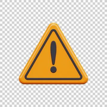 3d symbol with warning sign. Stock Illustration