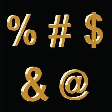 3D symbols vector set Stock Illustration