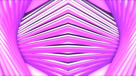 3D symmetrical hypnotic pattern of lines. Motion. Curved 3d lines move with Illustrazione stock