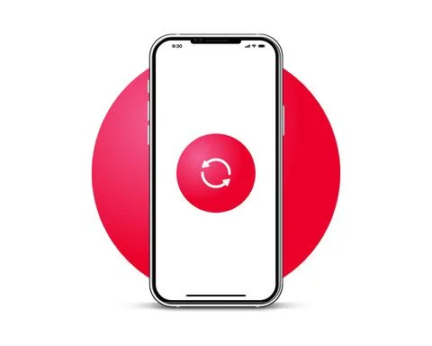 3D with sync icon. Realistic mobile with synchronize symbol. Stock Illustration