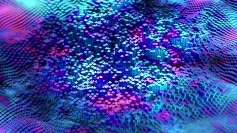 3D Synth Wave Looping Background Stock Footage 158956763