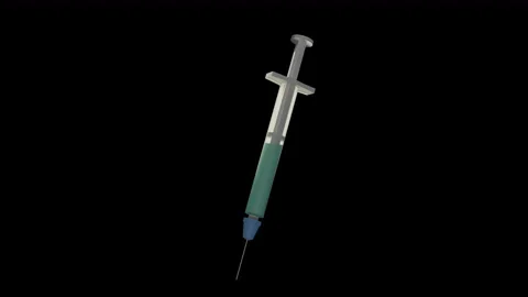 3D syringe rendered on black background Stock Footage 159929844