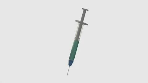3D syringe rendered loop Stock Footage 159932297