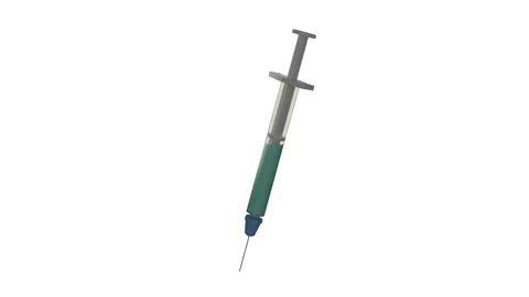 3D syringe rendered on white background loop Stock Footage 159932671