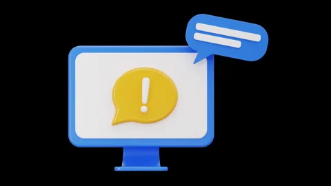 3D System Error Warning Icon Animation | Alpha Channel Stock Footage 311601663