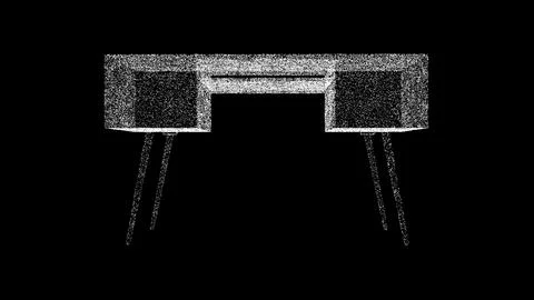 3D Table on black background. Office concept. Home Furniture. Business Illustrazione stock