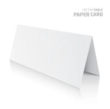 3d table paper card isolated on a grey background. Stock Illustration