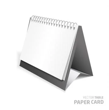 3d table paper card isolated on a grey background. Stock Illustration