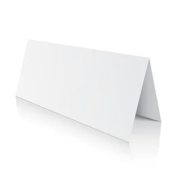 3d table paper card isolated on a grey background. Stock Illustration
